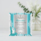 キンセアニェラ15thバースデーパーティーグリッターブルーシューズ 招待状 (スタンド正面)