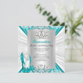 キンセアニェラ15thバースデーパーティーグリッターブルーヒール 招待状 (スタンド正面)