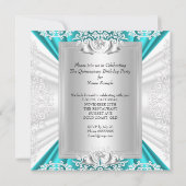 キンセアニェラ15thバースデーパーティーグリッターブルーヒール 招待状 (裏面)