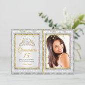 キンセアニェラ15thバースデーパーティーシルバー金ゴールド写真 招待状 (スタンド正面)