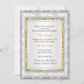 キンセアニェラ15thバースデーパーティーシルバー金ゴールド写真 招待状 (裏面)