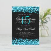キンセアニェラ15thバースデーパーティースパークルズターコイズ 招待状 (スタンド正面)
