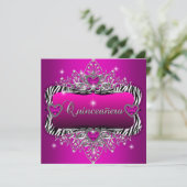 キンセアニェラ15thバースデーパーティーゼブラピンクブラック 招待状 (スタンド正面)