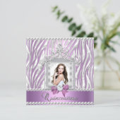 キンセアニェラ15thバースデーパーティーゼブラ薄紫パール 招待状 (スタンド正面)