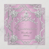 キンセアニェラ15thバースデーパーティーソフトピンク 招待状 (正面/裏面)