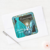 キンセアニェラ15thバースデーパーティーティール(緑がかった色)ドレスガウン スクエアシール (封筒)