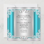 キンセアニェラ15thバースデーパーティーティール(緑がかった色)ハイヒール 招待状 (裏面)