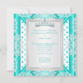 キンセアニェラ15thバースデーパーティーティール(緑がかった色)ブルースポット 招待状 (裏面)
