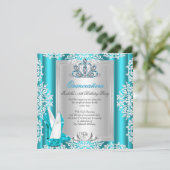 キンセアニェラ15thバースデーパーティーティール（緑がかった色）ブルーヒール 招待状 (スタンド正面)