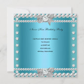 キンセアニェラ15thバースデーパーティーティール(緑がかった色)ブルー 招待状 (裏面)