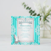 キンセアニェラ15thバースデーパーティーティール（緑がかった色）ブルー 招待状 (スタンド正面)