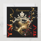 キンセアニェラ15thバースデーパーティードレッドブラックマスク2 招待状 (正面)