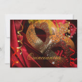 キンセアニェラ15thバースデーパーティードレッドブラックマスク3 招待状 (正面)