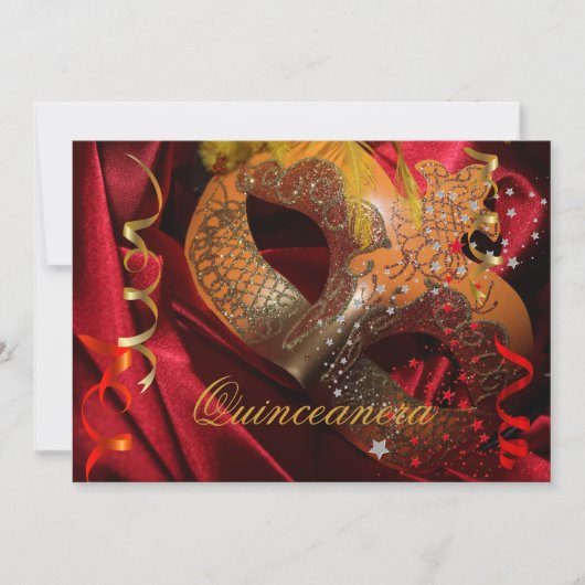 キンセアニェラ15thバースデーパーティードレッドブラックマスク3 招待状 (正面)