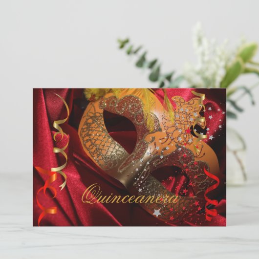 キンセアニェラ15thバースデーパーティードレッドブラックマスク3 招待状 (スタンド正面)