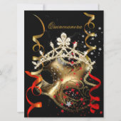 キンセアニェラ15thバースデーパーティードレッドブラックマスク 招待状 (正面)