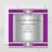 キンセアニェラ15thバースデーパーティーパープルティアラ 招待状 (裏面)