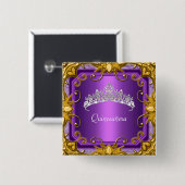 キンセアニェラ15thバースデーパーティーパープルティアラ 缶バッジ (正面&裏面)