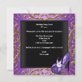 キンセアニェラ15thバースデーパーティーパープルドレスガウン 招待状 (裏面)