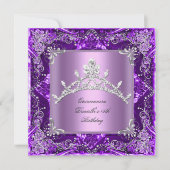 キンセアニェラ15thバースデーパーティーパープル薄紫 招待状 (正面)