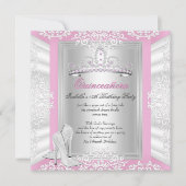 キンセアニェラ15thバースデーパーティーピかわいらしンク 招待状 (正面)