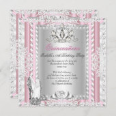 キンセアニェラ15thバースデーパーティーピンクシューズデコ 招待状 (正面/裏面)