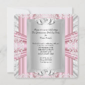 キンセアニェラ15thバースデーパーティーピンクシルバーティアラ 招待状 (裏面)