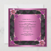 キンセアニェラ15thバースデーパーティーピンクティアラブラック 招待状 (裏面)