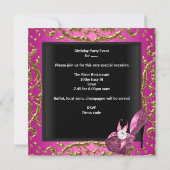 キンセアニェラ15thバースデーパーティーピンクドレスガウン 招待状 (裏面)