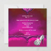 キンセアニェラ15thバースデーパーティーピンクドレス 招待状 (裏面)