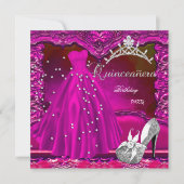 キンセアニェラ15thバースデーパーティーピンクドレス 招待状 (正面)
