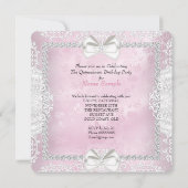 キンセアニェラ15thバースデーパーティーピンクハイヒール 招待状 (裏面)