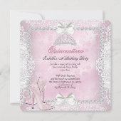 キンセアニェラ15thバースデーパーティーピンクハイヒール 招待状 (正面)