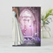 キンセアニェラ15thバースデーパーティーピンクホワイトドレス 招待状 (スタンド正面)