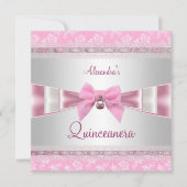 キンセアニェラ15thバースデーパーティーピンクホワイトフローラ 招待状 (正面)