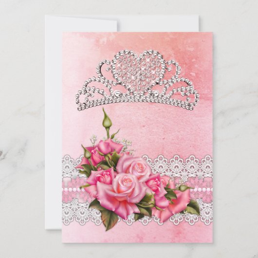 キンセアニェラ15thバースデーパーティーピンクローズティアラ 招待状 (裏面)