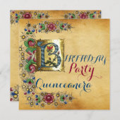 キンセアニェラ15thバースデーパーティーフローラパーティー 招待状 (正面/裏面)