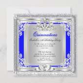 キンセアニェラ15thバースデーパーティーブルーシルバー 招待状 (正面)