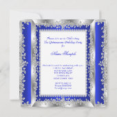 キンセアニェラ15thバースデーパーティーブルー王室のシルバー 招待状 (裏面)