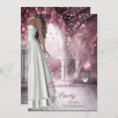 キンセアニェラ15thバースデーパーティーホワイトドレス 招待状 (正面/裏面)