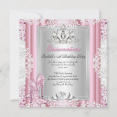 キンセアニェラ15thバースデーパーティーライトピンクシューズ3 招待状 (正面)