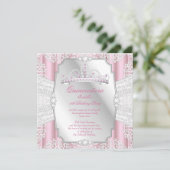 キンセアニェラ15thバースデーパーティーライトピンクホワイト 招待状 (スタンド正面)