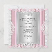 キンセアニェラ15thバースデーパーティーライトピンクレース 招待状 (裏面)