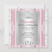 キンセアニェラ15thバースデーパーティーライトピンクレース 招待状 (正面)