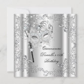 キンセアニェラ15thバースデーパーティー仮装シルバー 招待状 (正面)