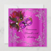 キンセアニェラ15thバースデーパーティー仮装ピンク 招待状 (正面)