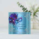 キンセアニェラ15thバースデーパーティー仮装ブルー 招待状 (スタンド正面)