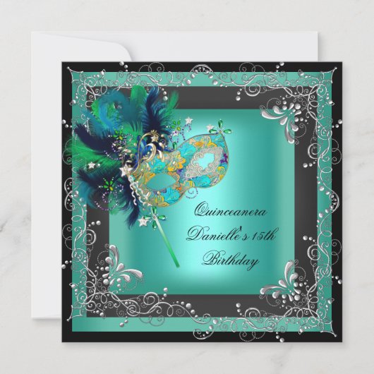 キンセアニェラ15thバースデーパーティー仮面舞踏会 招待状 (正面)