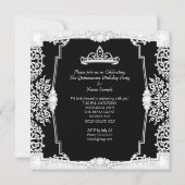 キンセアニェラ15thバースデーパーティー白黒レース 招待状 (裏面)