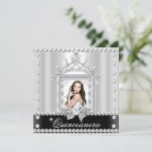 キンセアニェラ15thバースデーパーティー白黒 招待状 (スタンド正面)